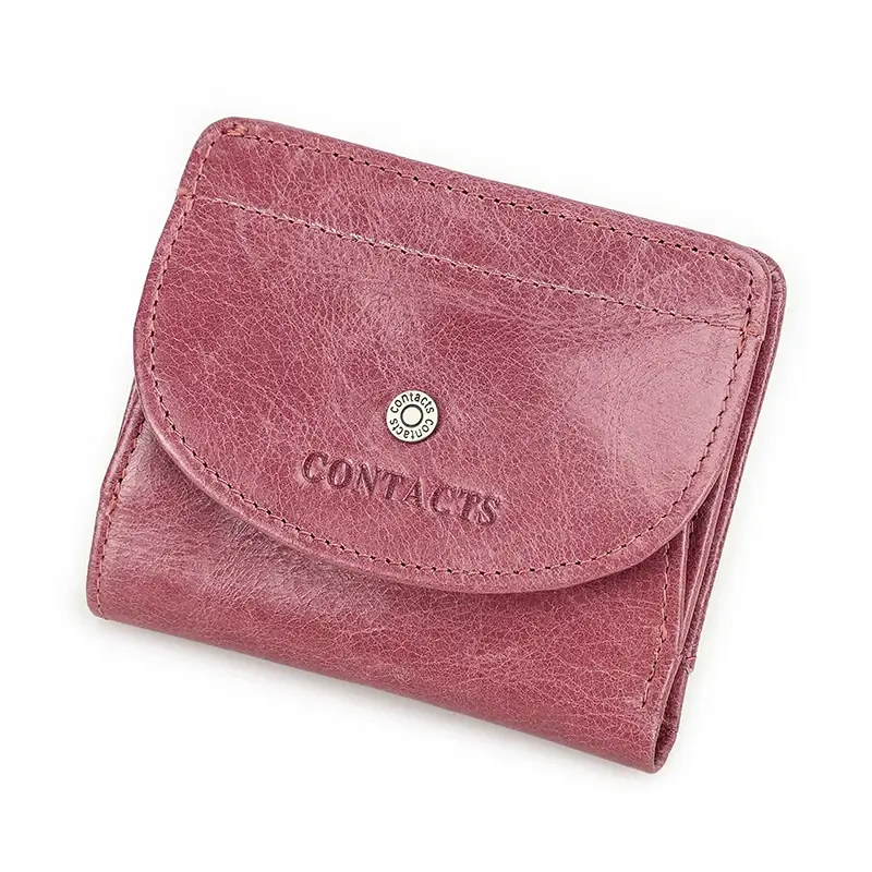 Thumbnail: Genuine Leather Mini Wallet for Women with Card Holder and Coin Purse
