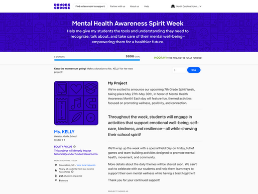 Our Contribution to Hairston Middle School