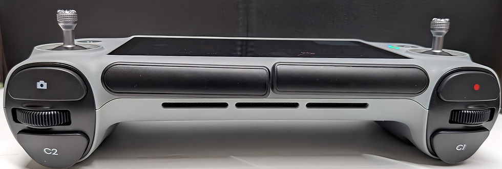 Six controls at fingertips on PTD-1 controller showing joysticks and function buttons