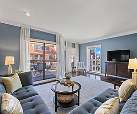 Sophisticated 2BR 2BA Apartment in Shelter Cove with Blue Nautical Designs