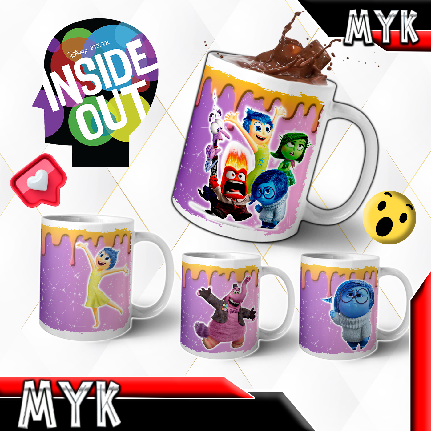 INSIDE OUT CHARACTER MUG DESIGN