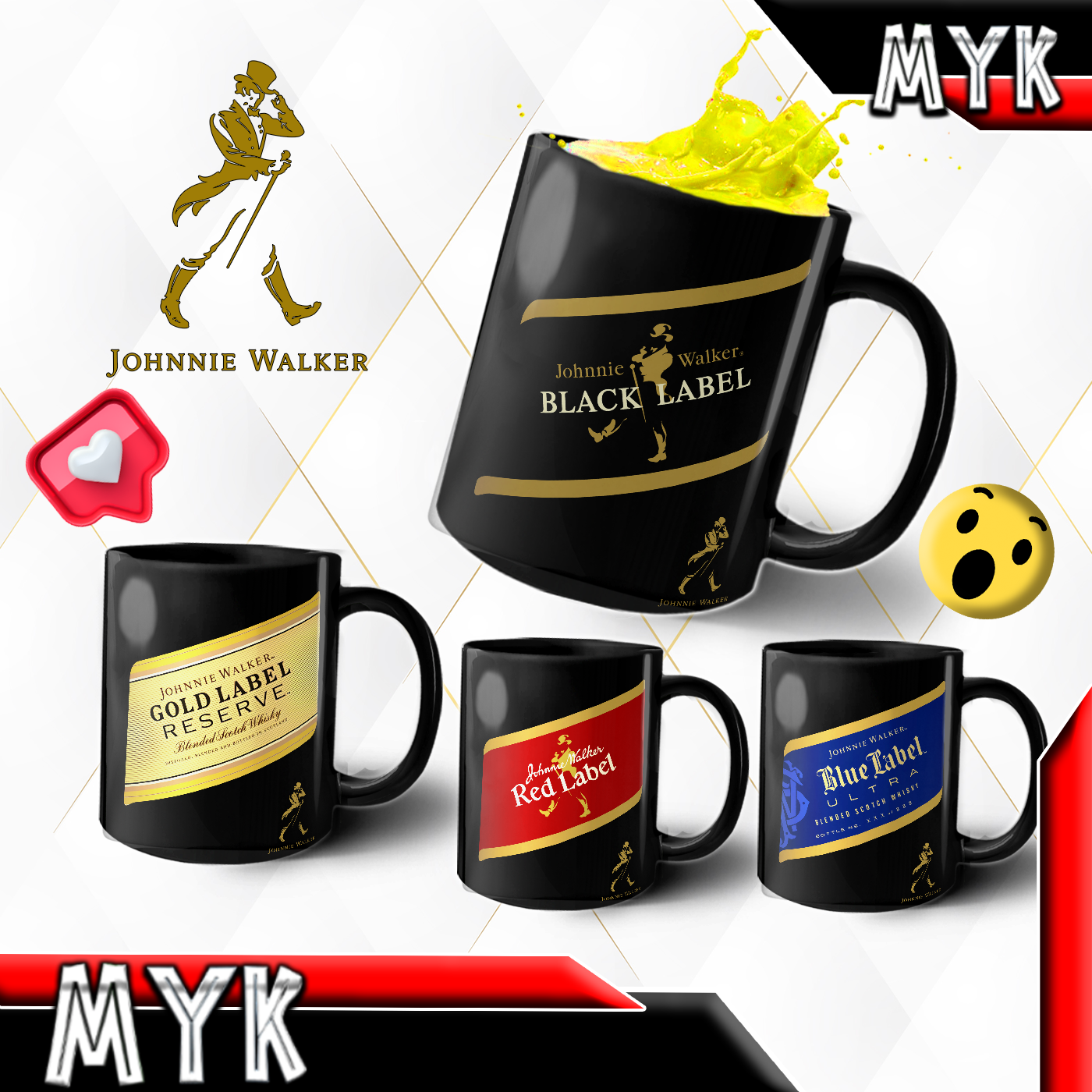 JOHNNIE WALKER LOGO MUG DESIGN