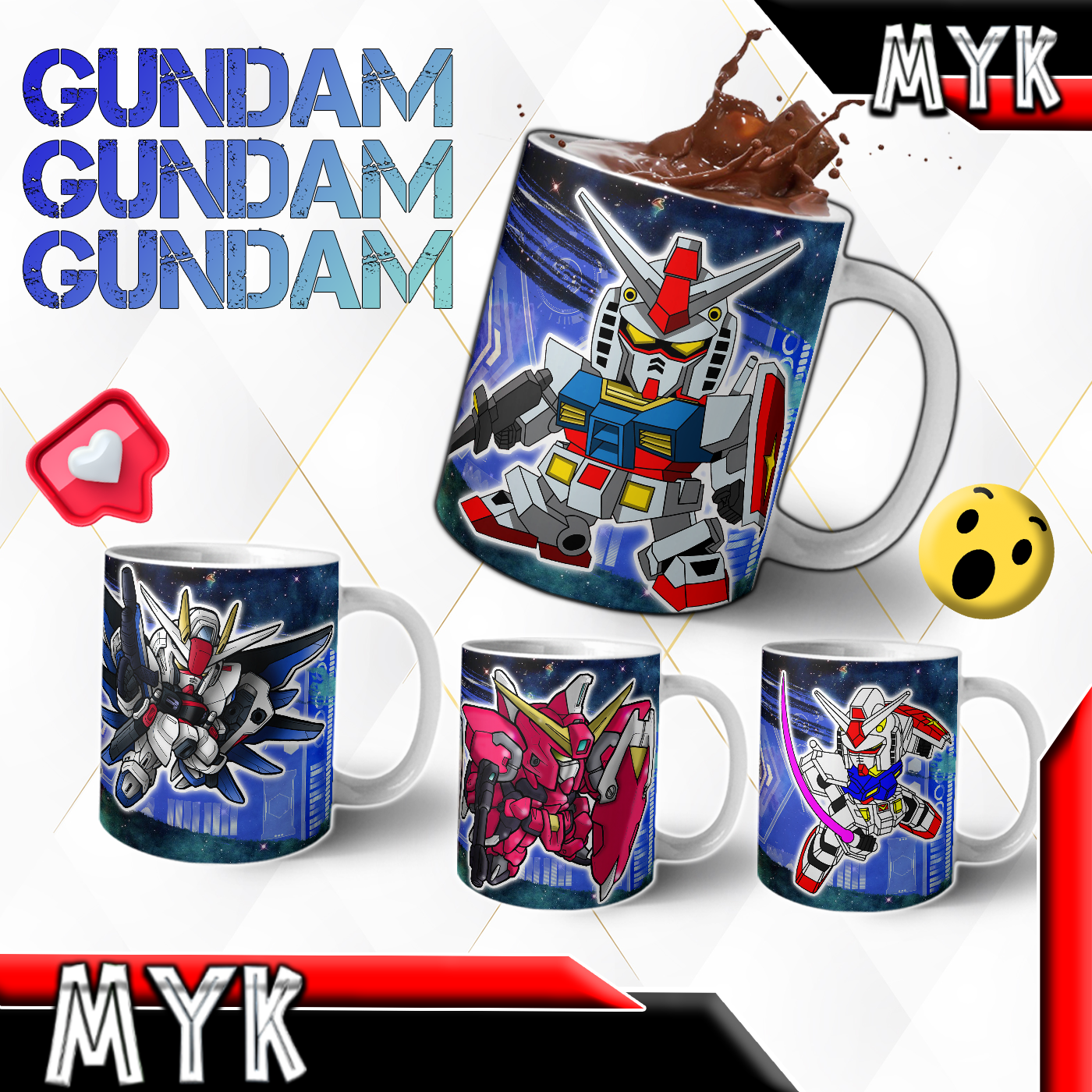 GUNDAM SET 1 ANIME MUG DESIGN