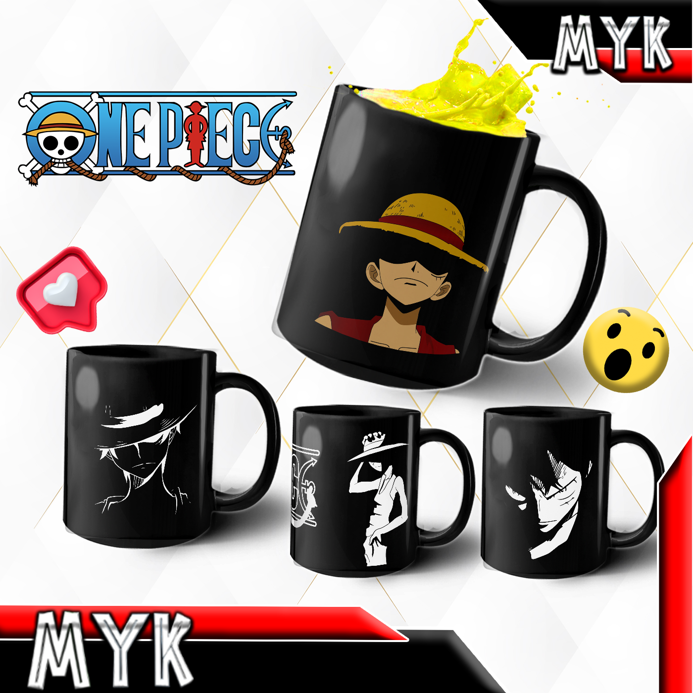 ONEPIECE SET 10 ANIME MUG DESIGN