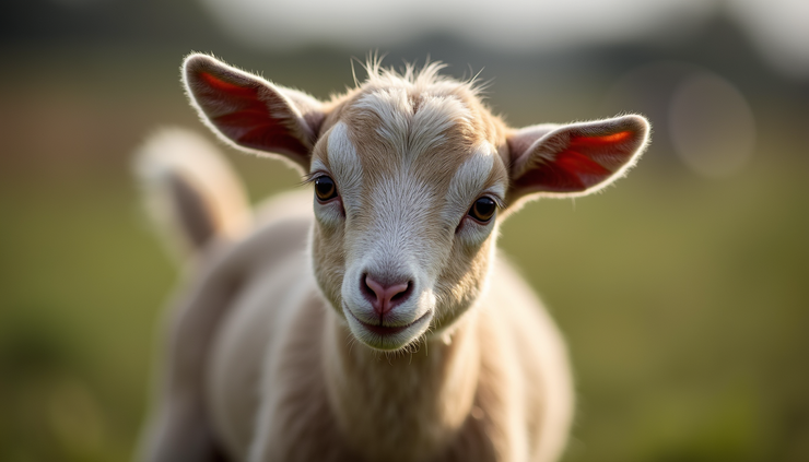 Close-up van een schattige geit op een kinderboerderij in de Ardennen