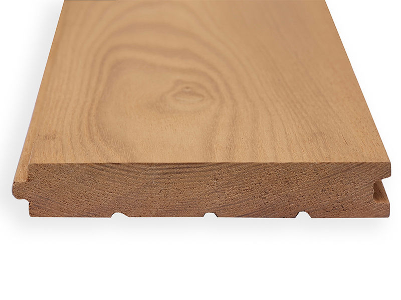 Hình thu nhỏ: Ốp tường gỗ tần bì nung mộng âm dương OT001