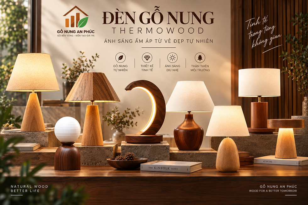 ĐÈN GỖ NUNG – VẺ ĐẸP TỪ GỖ VÀ ÁNH SÁNG