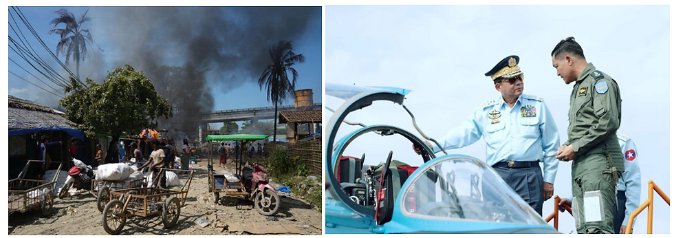 Recent Kyauktaw's killing and Min Aung Hlaing with his pilot (photocrd)