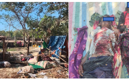 Junta Drone Drops Bombs in Kyaukphyu, Killing 2 Displaced Civilians and Injuring 5 Others, Including an Infant