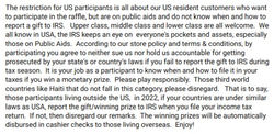 2) What are the restrictions?