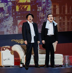 Brian Stepanek and Dru Loman in The Producers at the Renaissance Theatre (2024)