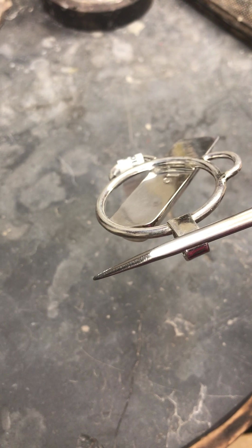 Thumbnail: Silver, Red & White Jasper Pendant