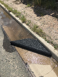 Rubber, Molded, Check Dam, RMU, Check Dam, Inline Curb, Tire Rubber, Crumb Rubber
