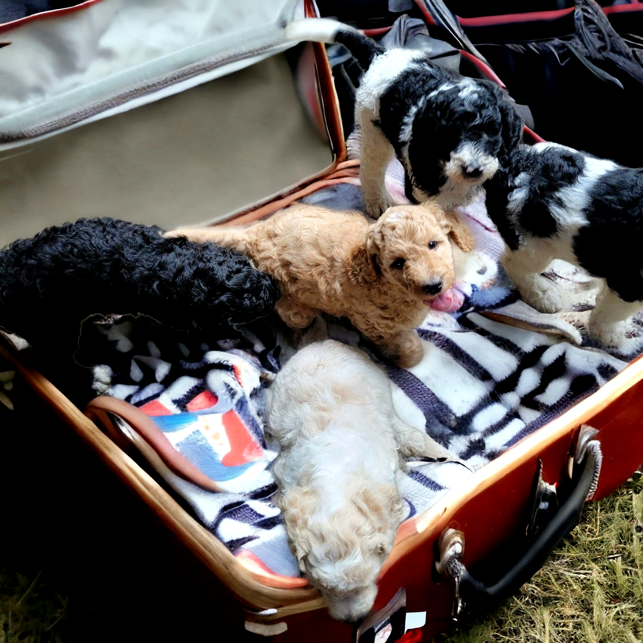 Goldendoodle at Bittersweet Goldendoodles farm, Newport NH, photo 7