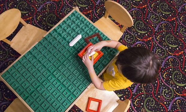 Boy Playing with Blocks