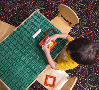 Boy Playing with Blocks