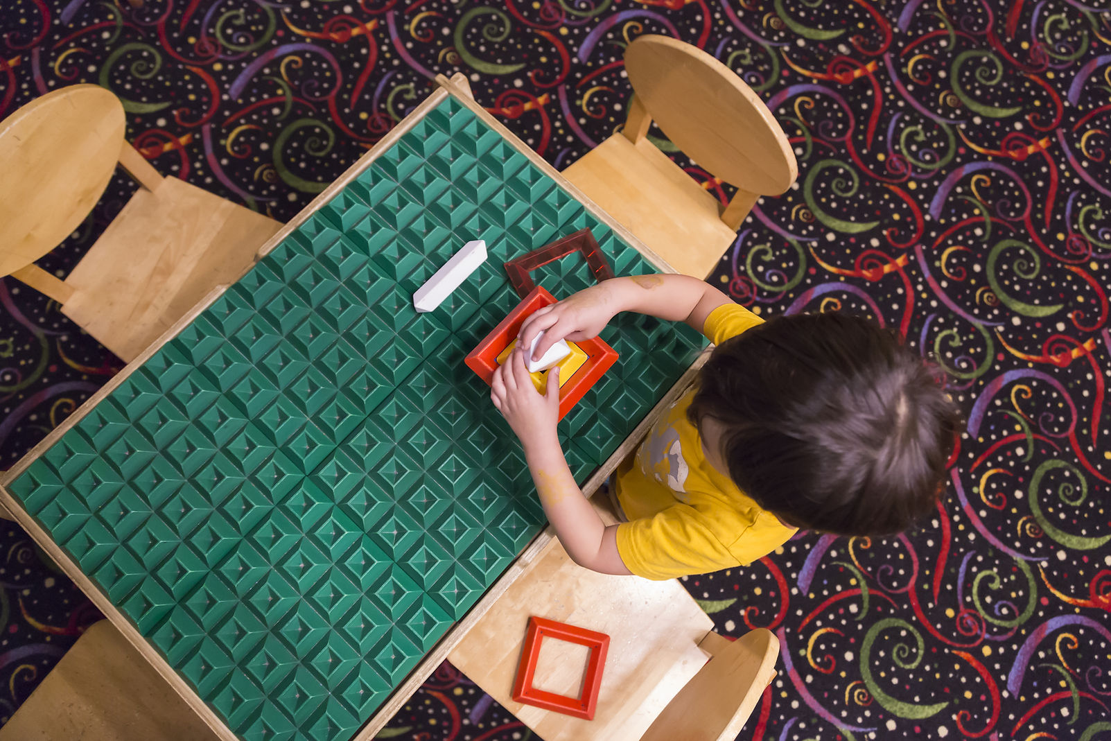 Boy Playing with Blocks