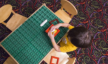 Boy Playing with Blocks