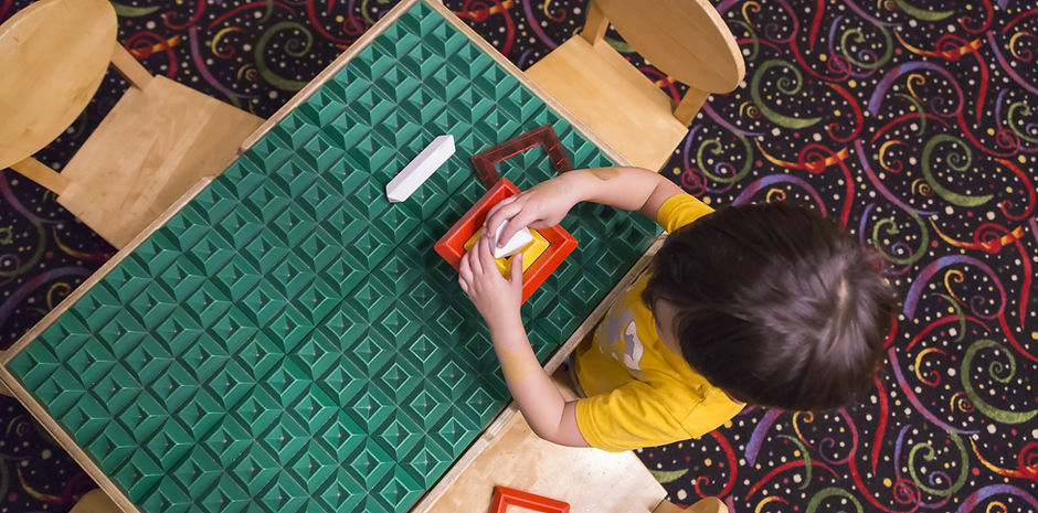 Boy Playing with Blocks