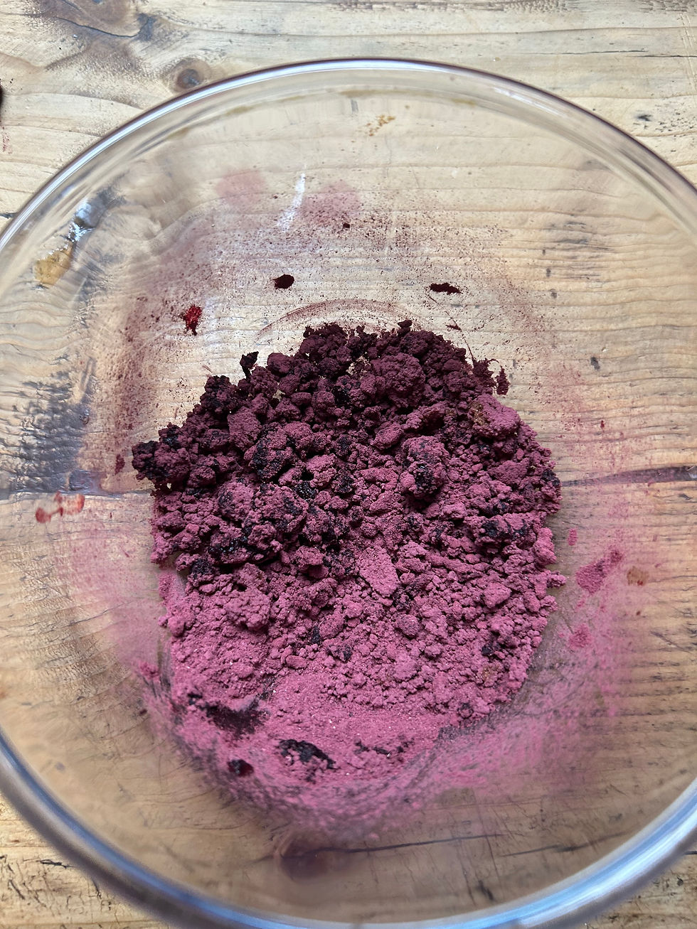 powder in glass bowl
