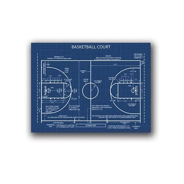 Thumbnail: Basketball Court Posters Canvas Art Prints , Sports Basketball Canvas Painting