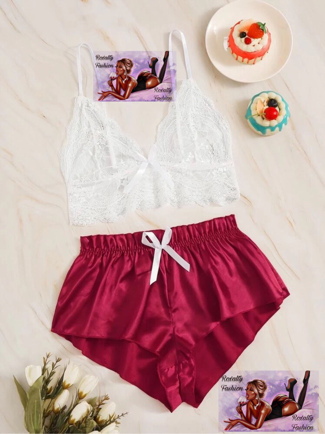 Mesh & Satin Sleepwear