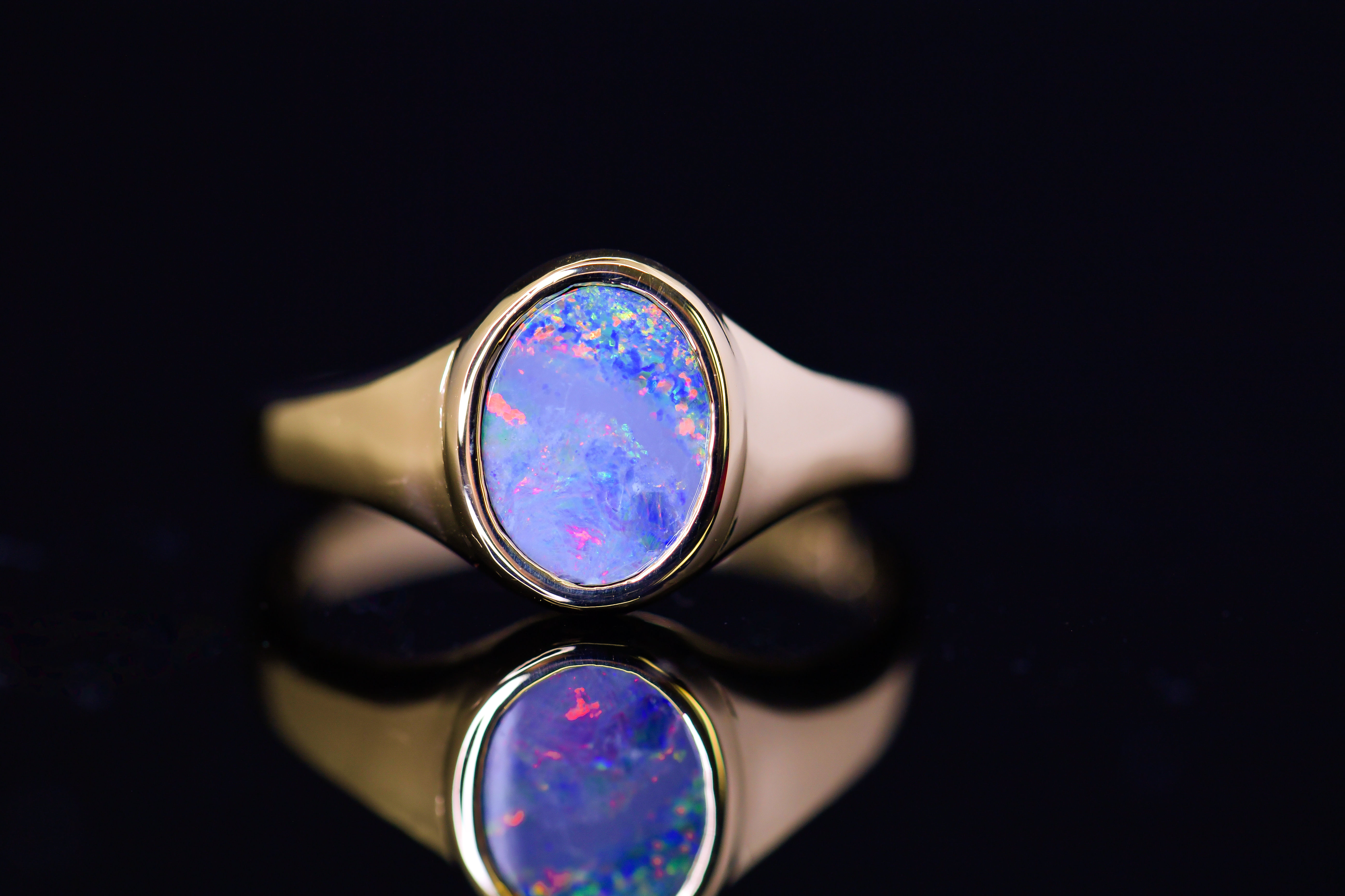 Opal signet ring