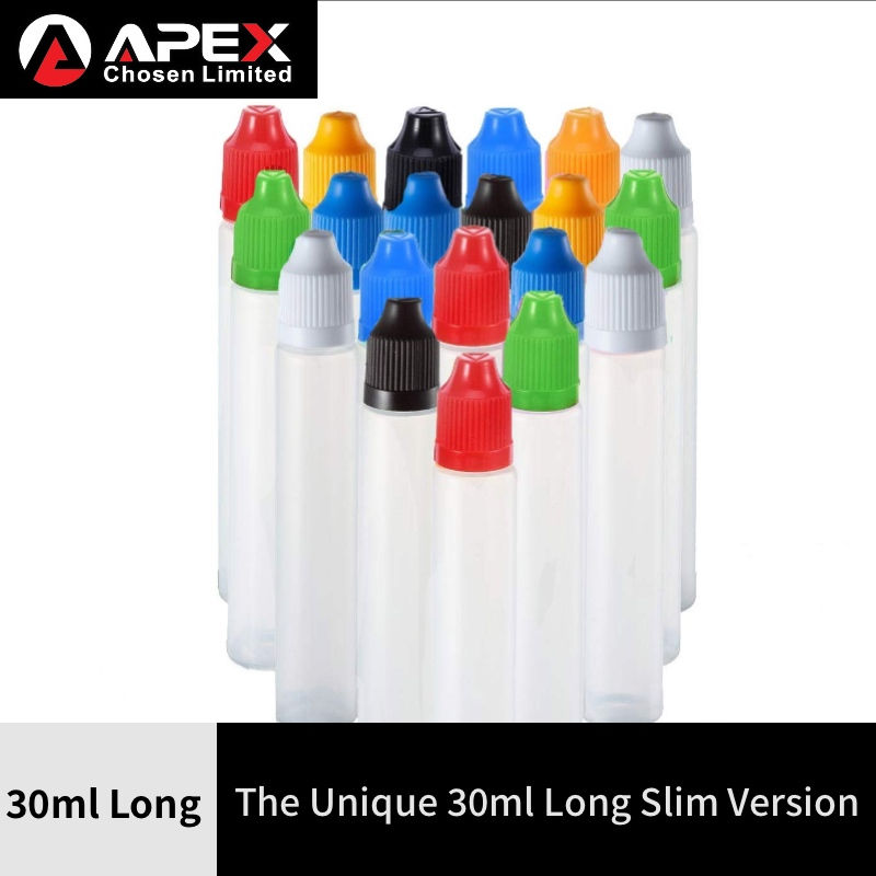 Thumbnail: PE-1#-LDPE Soft Plastic Drip Bottle Child Resistant Cap Thin Tip E-Liquid Bottle
