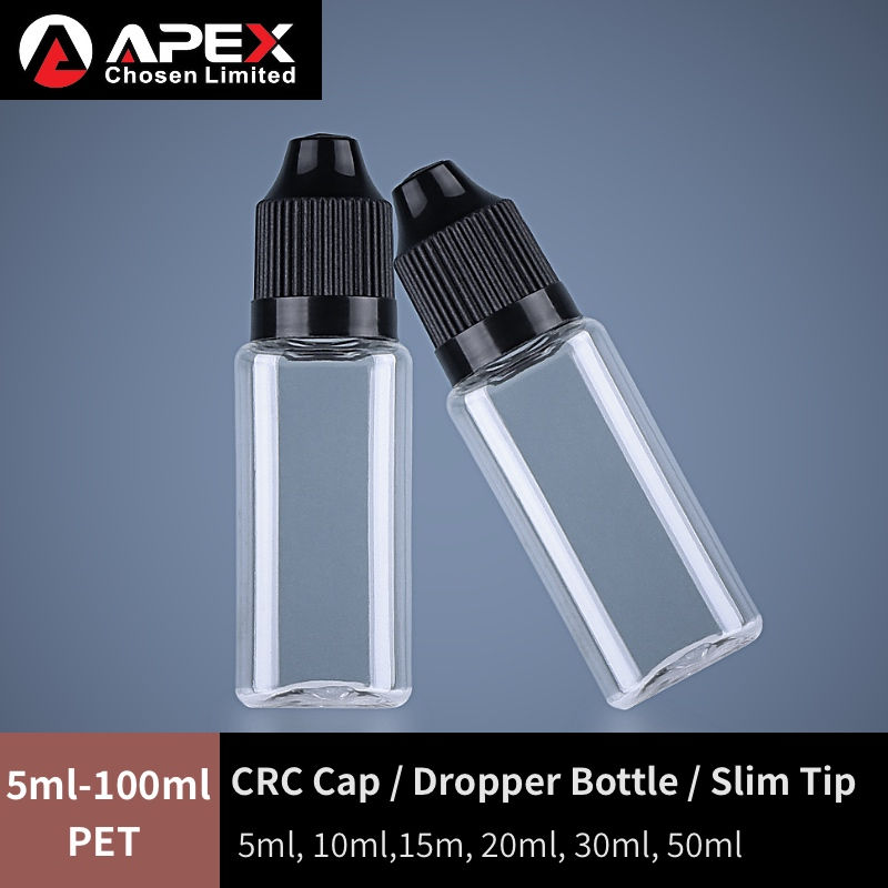 Empty PET E-Liquid Bottles 100ml 50ml 30ml 10ml Child Resistant Cap Wholesale