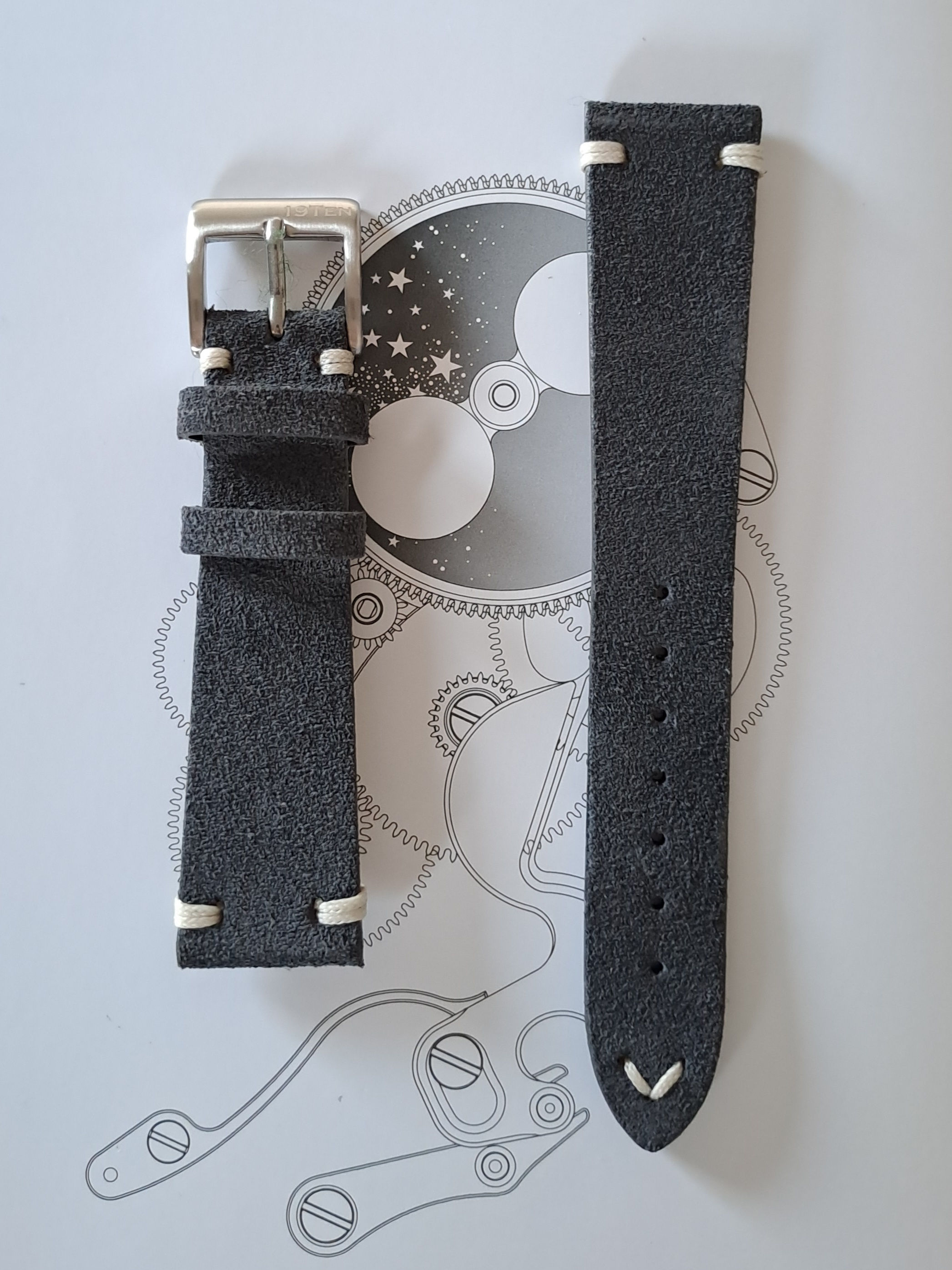 SUEDE GREY 20mm Ivory Arrow