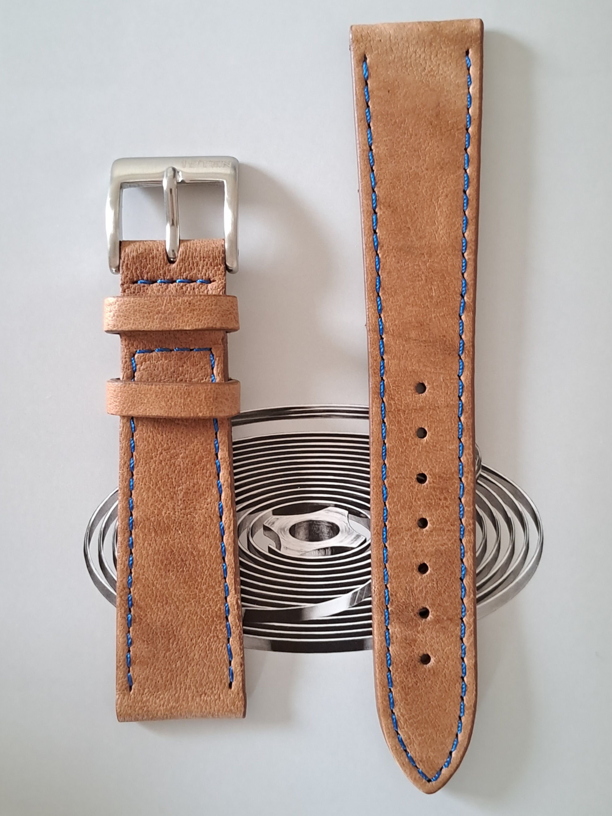 FLORENCE TAN 20mm Blue Stitching