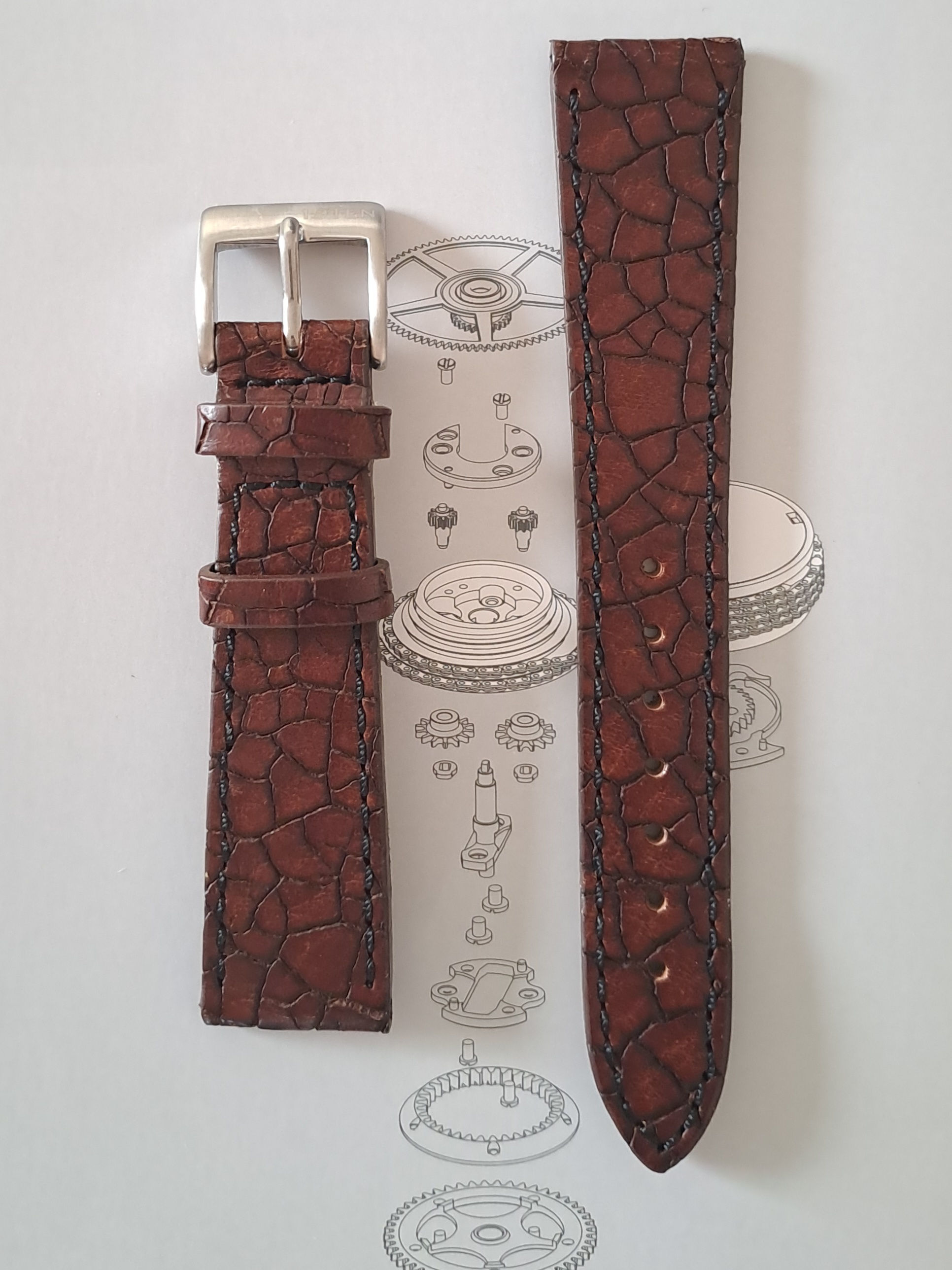 EARTHQUAKE DARK BROWN 20mm Black Stitching