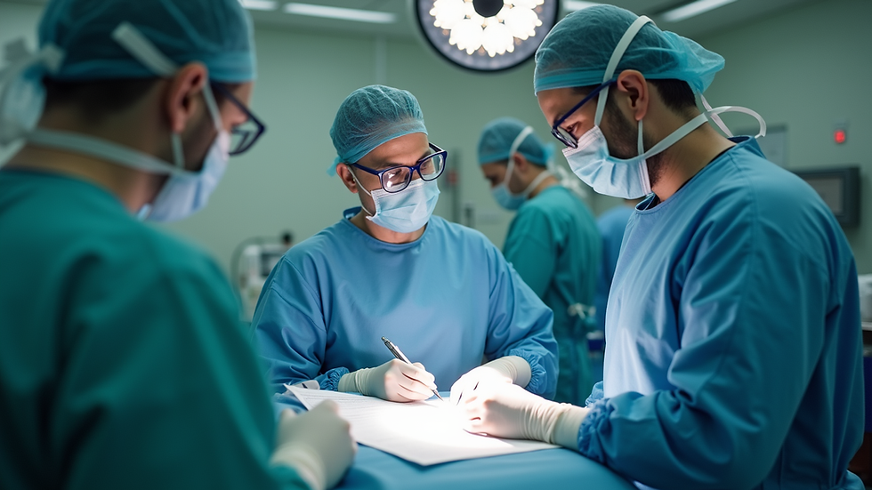 Eye-level view of a surgeon discussing a patient's surgery plan