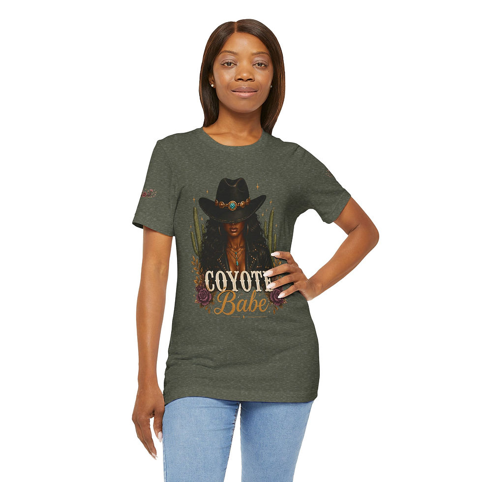 Thumbnail: Coyote Babe Tee no back image — Western Cowgirl Graphic T‑Shirt
