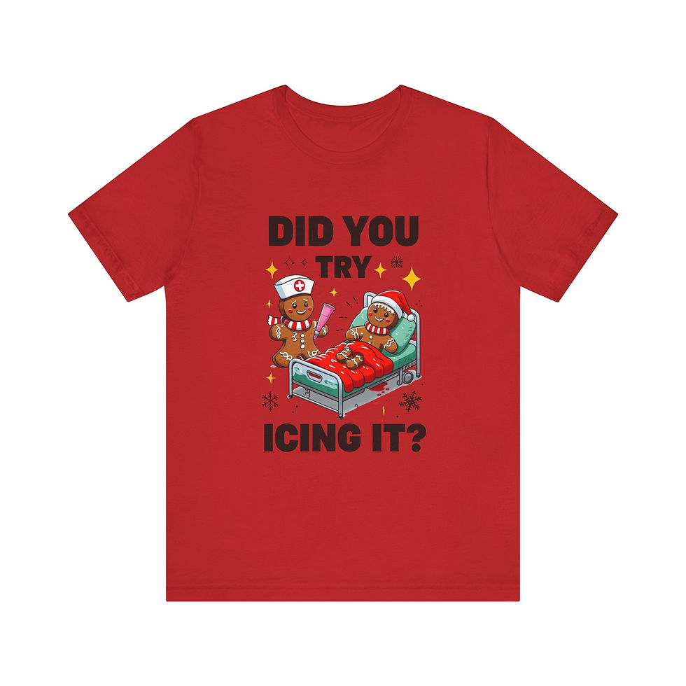 Thumbnail: Did You Try Icing It? Gingerbread T-Shirt — Funny Christmas Holiday Tee