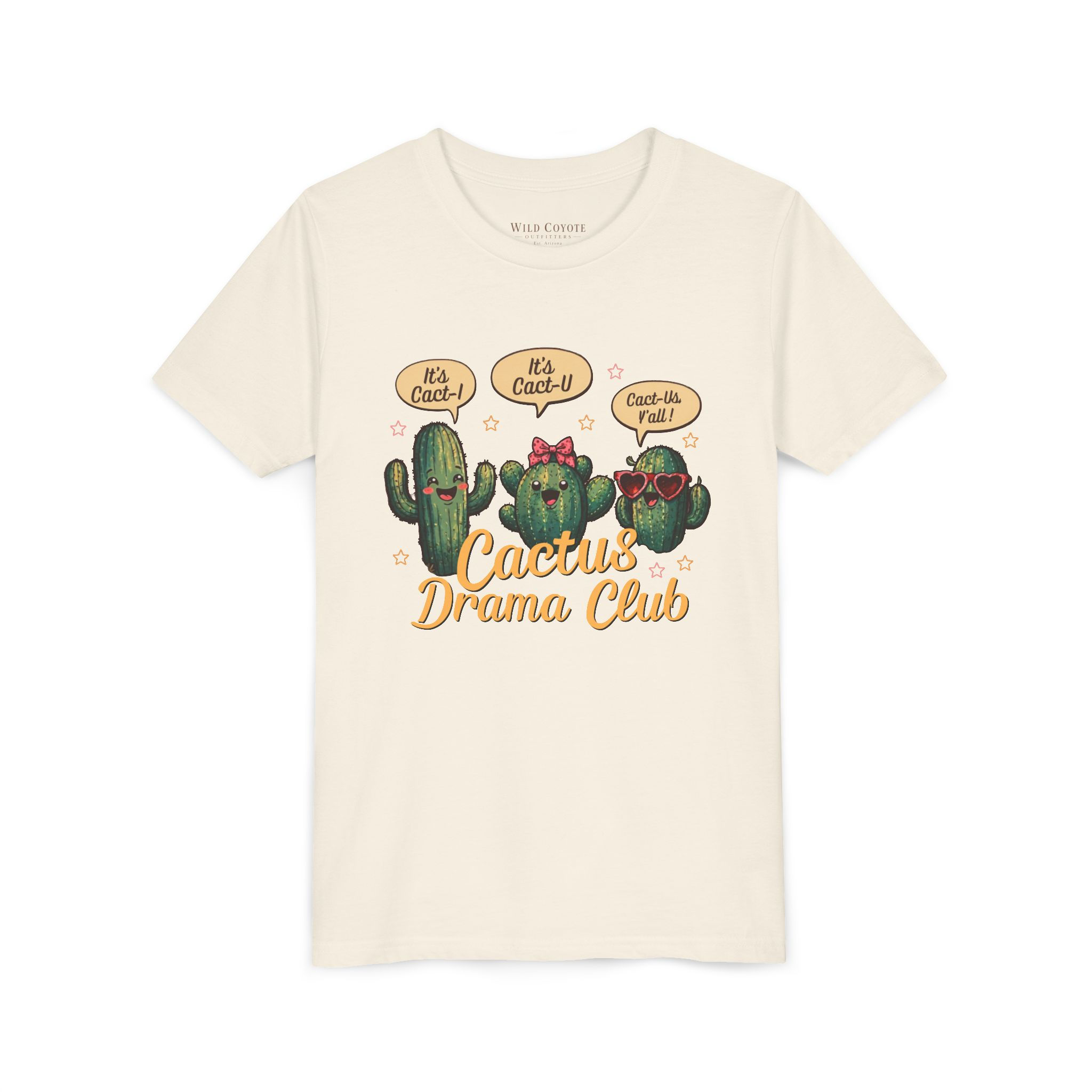 Youth Tee — "Cactus Drama Club" Cute Cactus Graphic Kids T-Shirt
