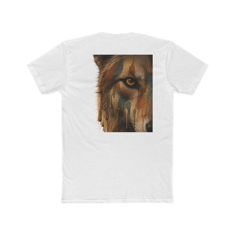 Thumbnail: Wild Coyote Tee with painted face— Artistic Wolf Portrait Crewneck