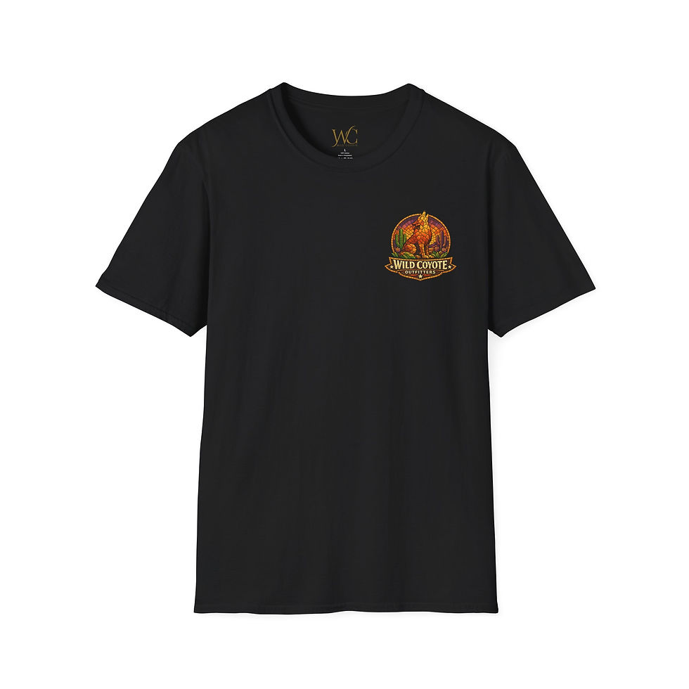 Thumbnail: Coyote Outfitters Mosaic Trio T-Shirt — Guitar, Coyote & Cowgirl Design