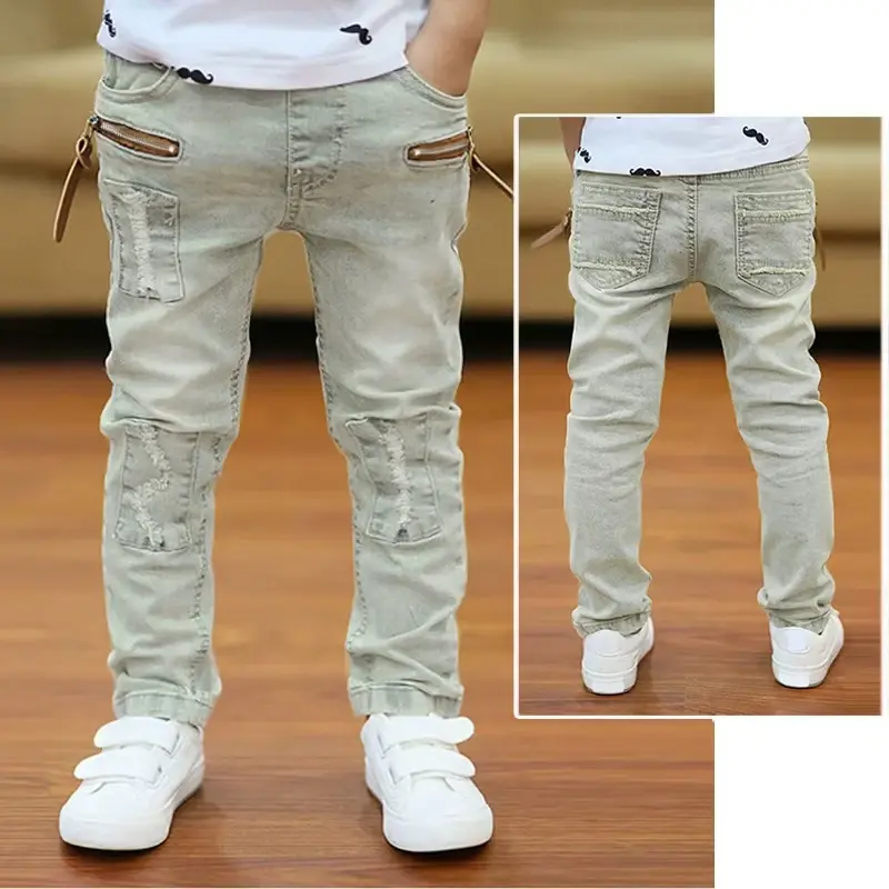 Thumbnail: IENENS 5-13y Kids Boys Clothes Skinny Jeans Classic Pants