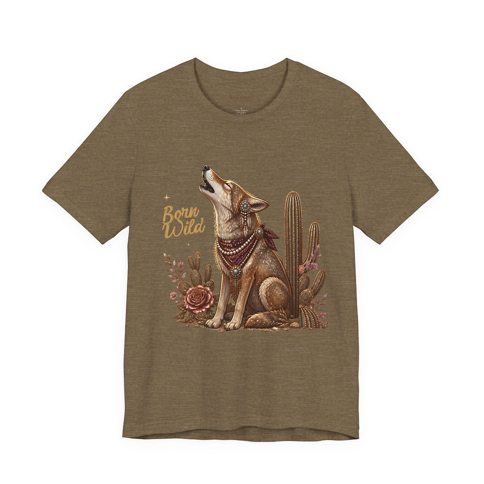Thumbnail: Born Wild Coyote Desert Boho T-Shirt