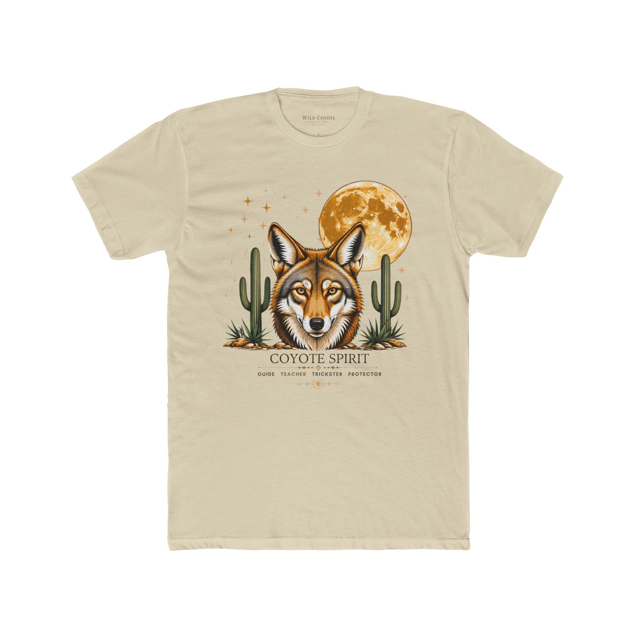 Copy of Coyote Spirit T-Shirt — Desert off centered Moon Wildlife Tee
