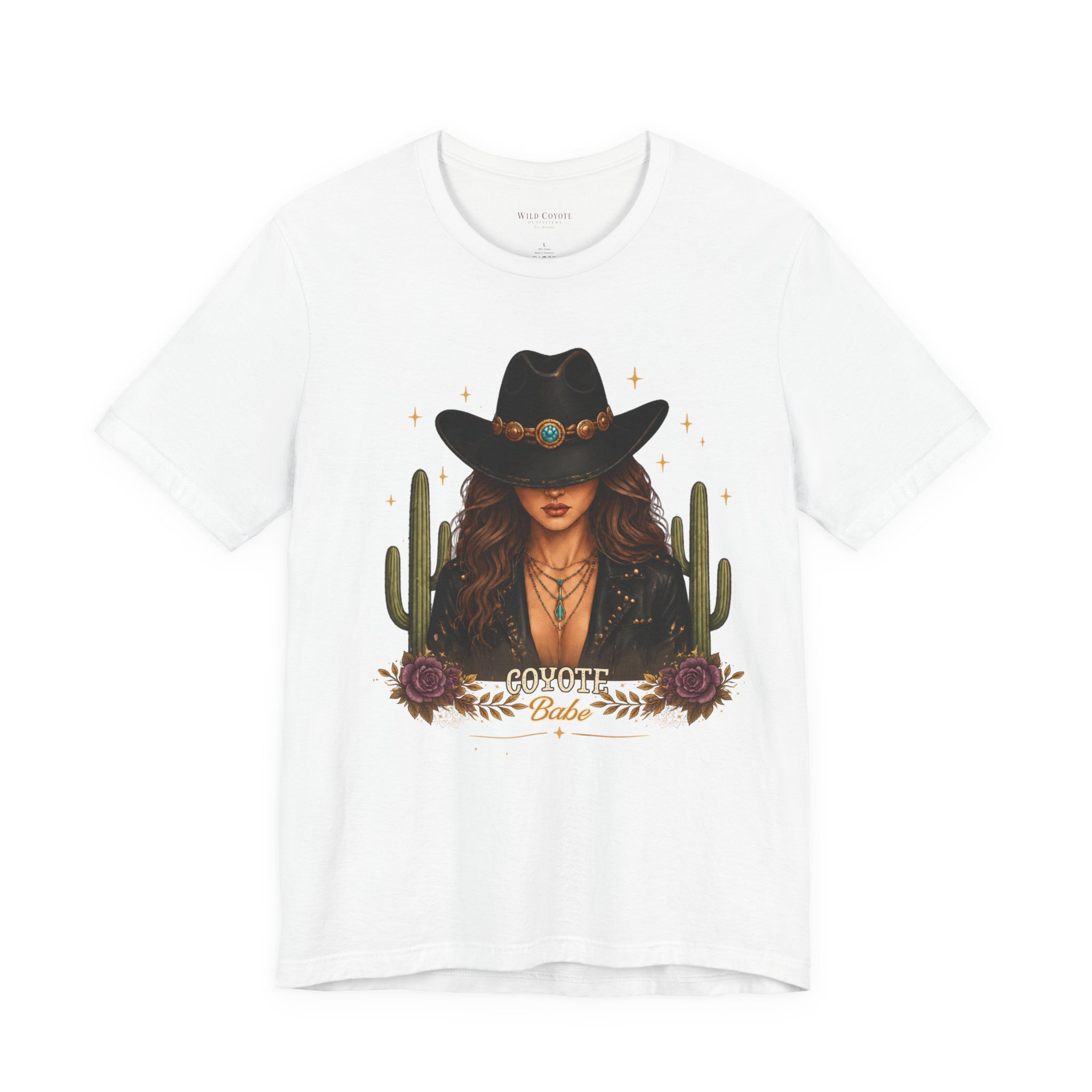WA Brown Hair Coyote Babe Tee — Western Cowgirl Graphic T‑Shirt