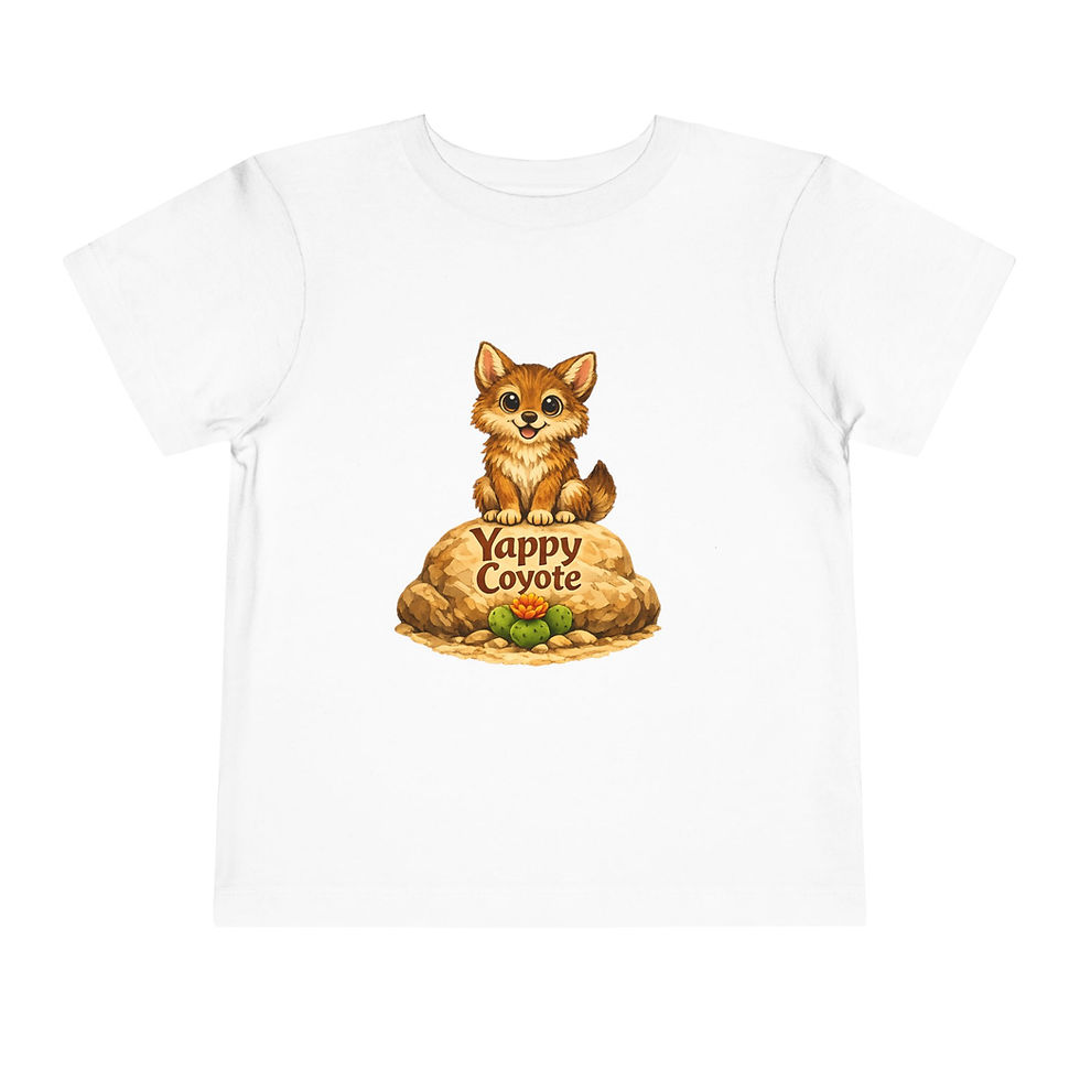 Thumbnail: Toddler Tee — "Yappy Coyote" Cute Desert Animals Short Sleeve Shirt