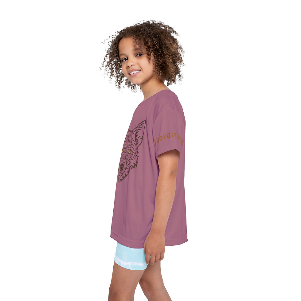 Thumbnail: Desert Rose Kids Coyote Sports Jersey — Wild Coyote Graphic Performance Tee