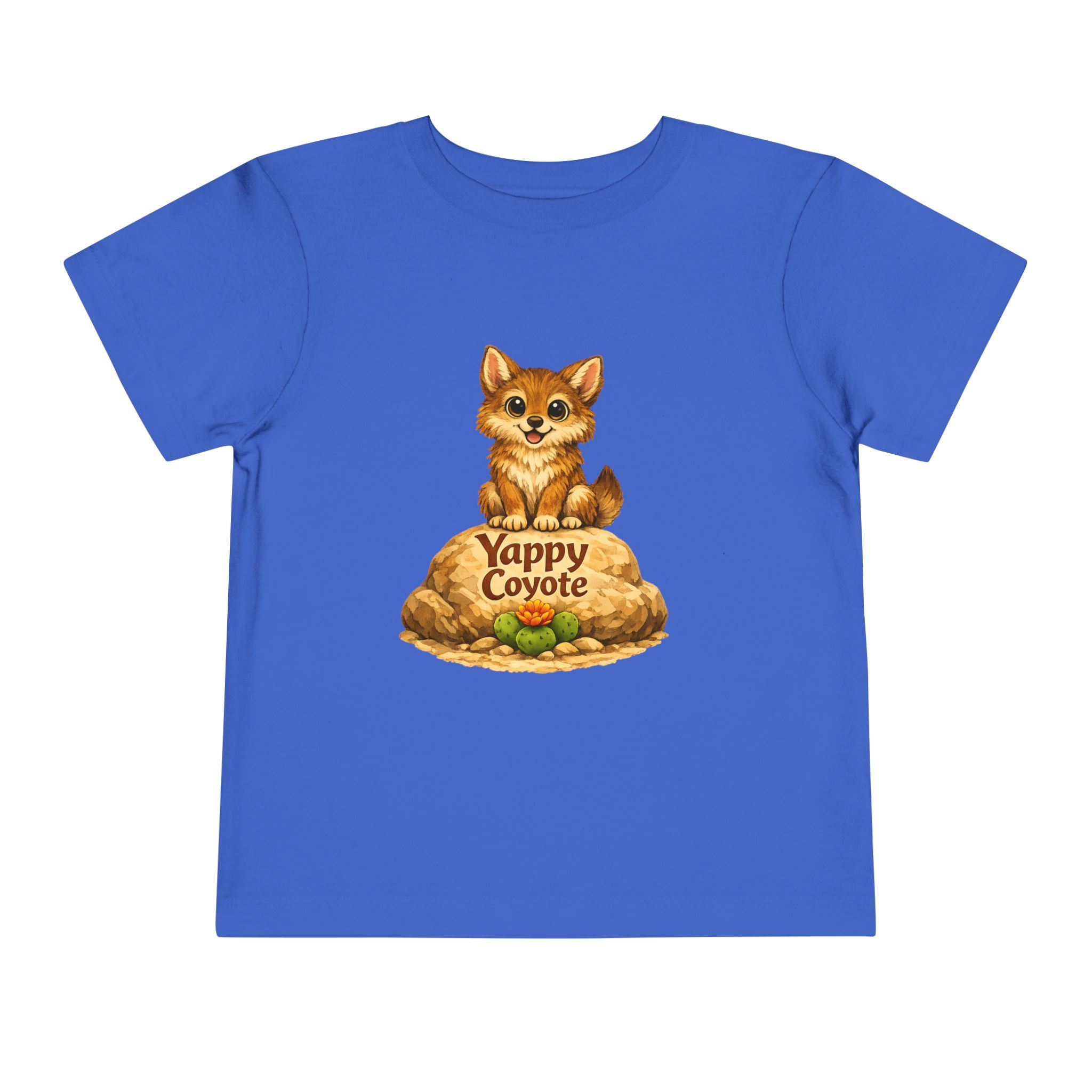 Toddler Tee — "Yappy Coyote" Cute Desert Animals Short Sleeve Shirt