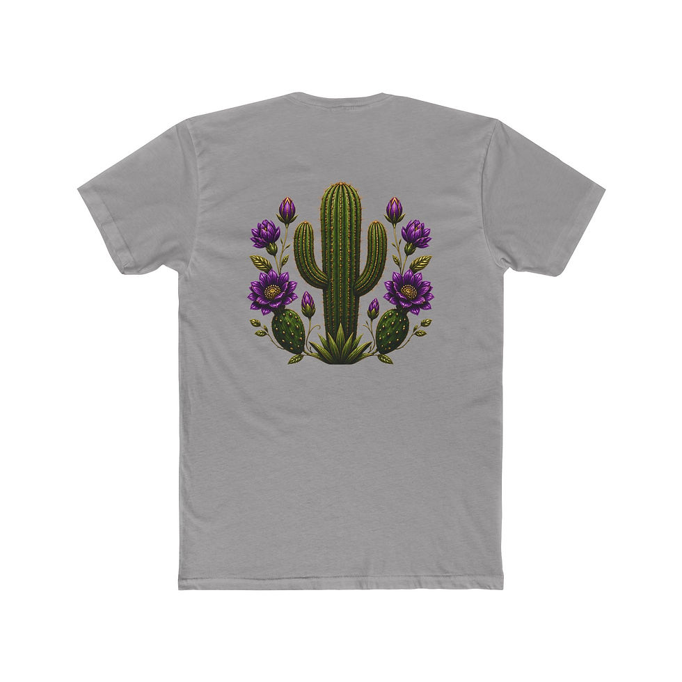 Thumbnail: Desert Cactus Floral Tee — Purple Bloom Desert Graphic T-Shirt