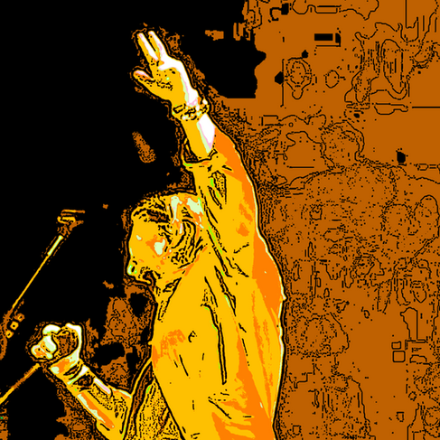 Yellow and black pop art style digital artwork derived from a photograph of Thom Yorke, the lead singer of Radiohead.
EXCELLENT RESOLUTION TO 70x70CM