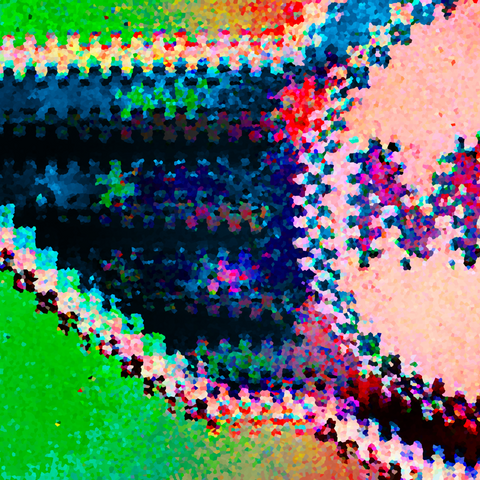 16:9 aspect multi-coloured digital artwork depicting part of the Mini logo.
EXCELLENT RESOLUTION TO 89x50CM