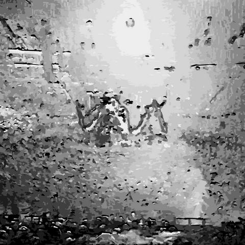 Stylised monochromatic depiction of a concert in the round (Radiohead).
EXCELLENT RESOLUTION TO 89x50CM