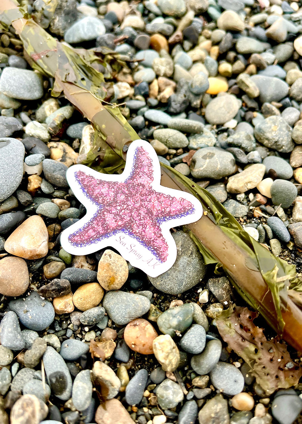 Thumbnail: Purple Starfish. Ocean Inspired. Beach Style Vinyl Sticker for Water Bottle.